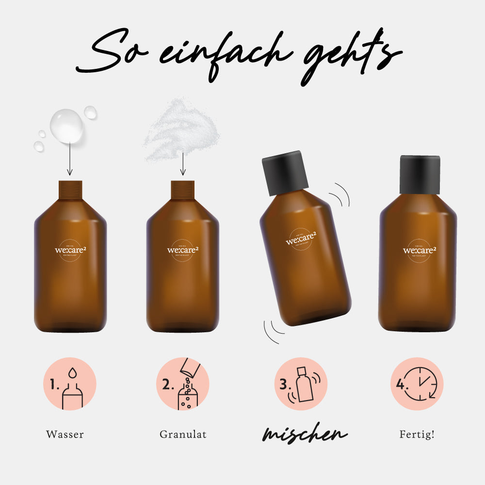 we:care² – Duschgelpulver Jasmin & Grüner Tee (32 g für 250 ml)